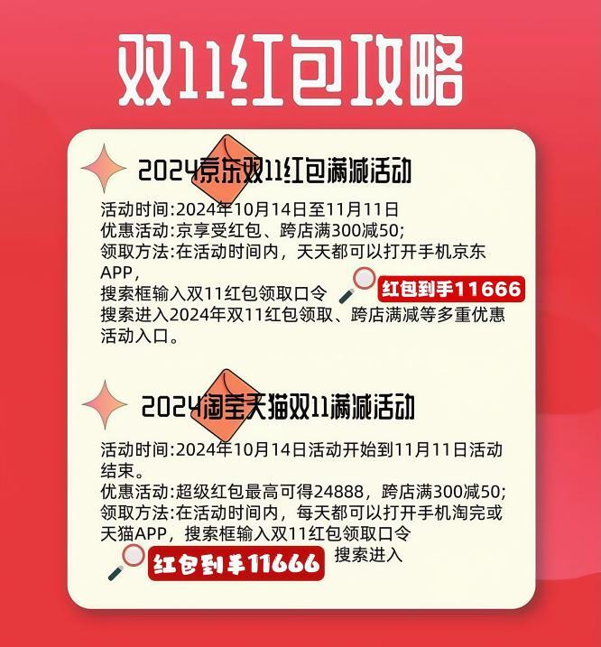 双十一购物盛宴即将开启，红包口令成关键