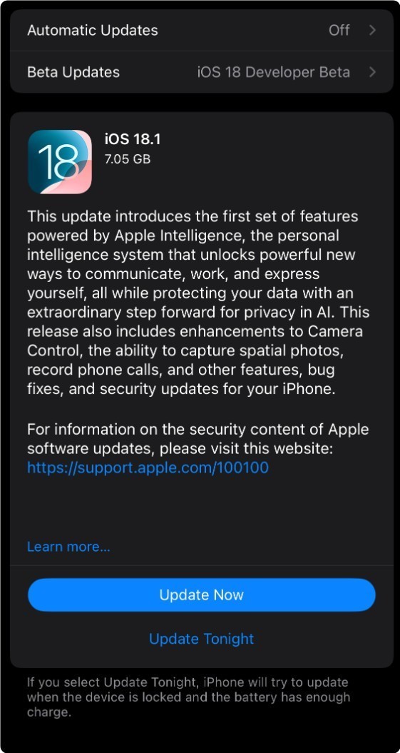 紧急修复iPhone 16系列随机重启Bug！苹果发布iOS 18.1准正式版